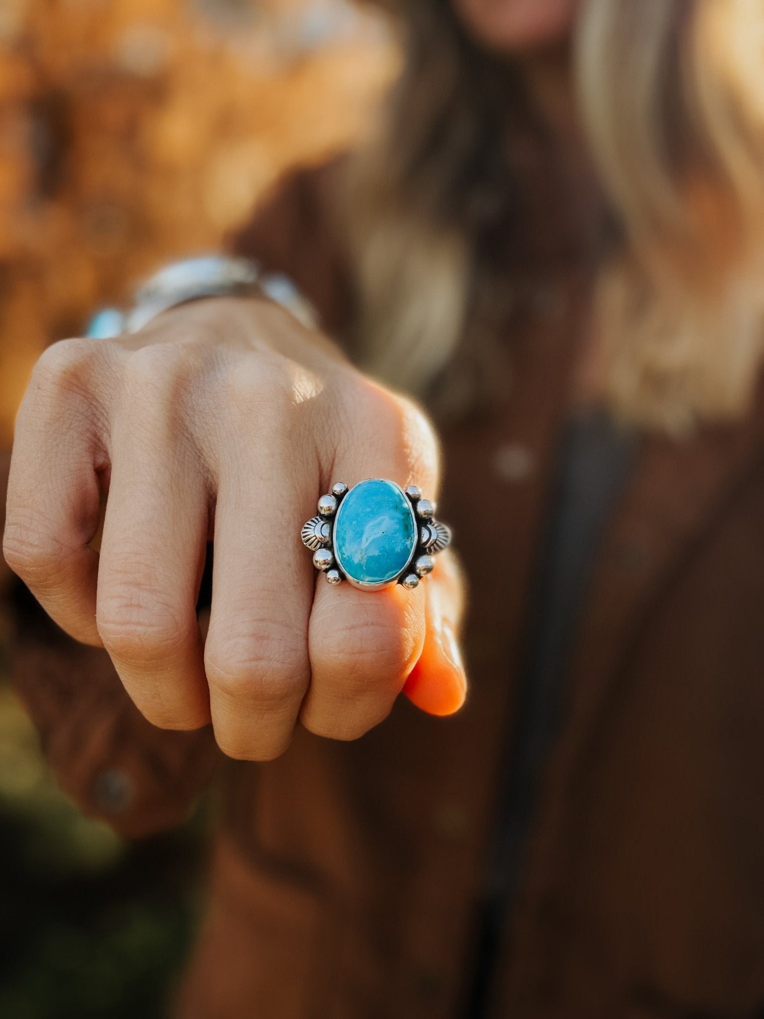 The Blue Sky Ring (Size 8.25) - Golden Road Crafted