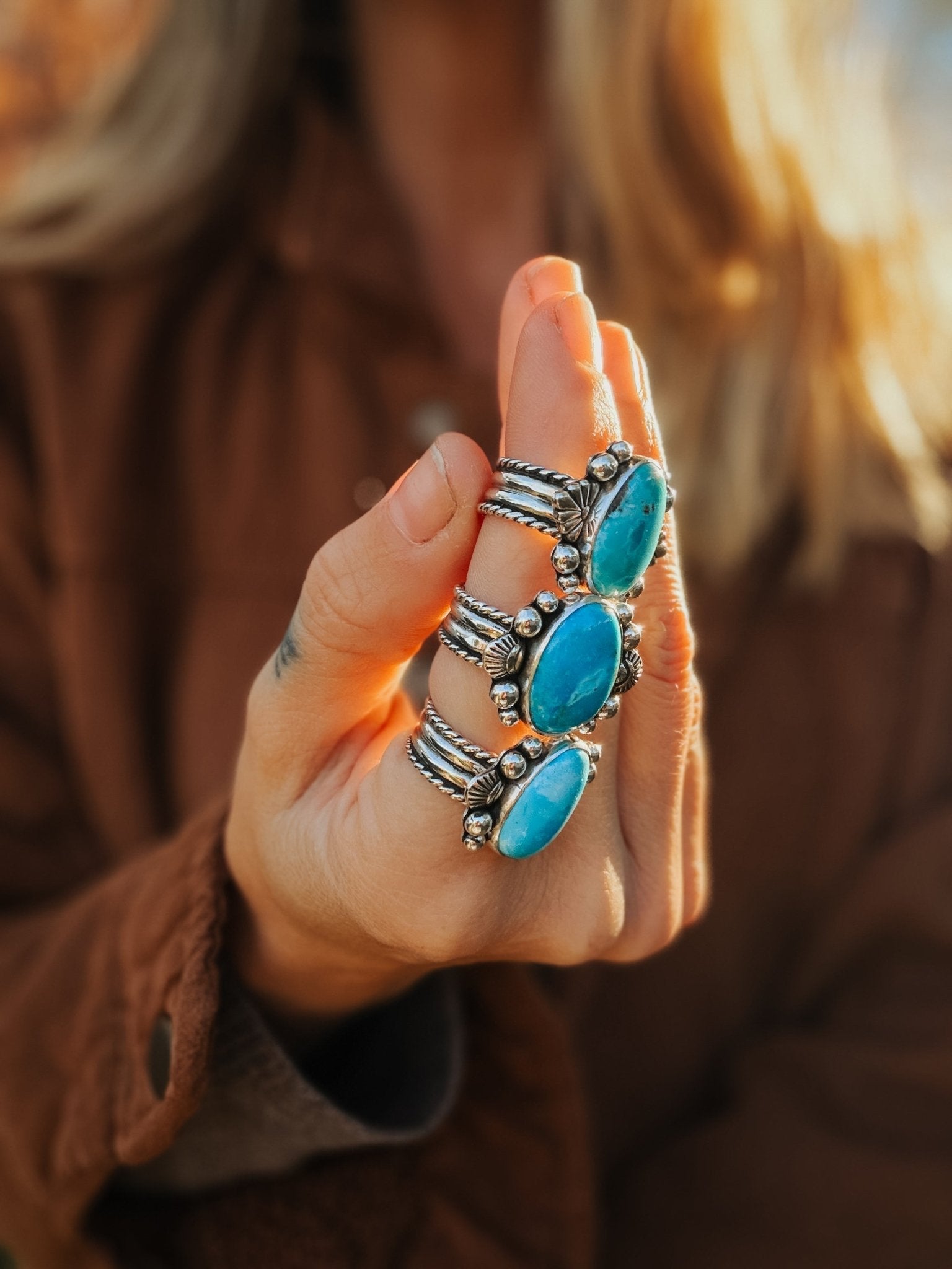 The Blue Sky Ring (Size 8.25) - Golden Road Crafted