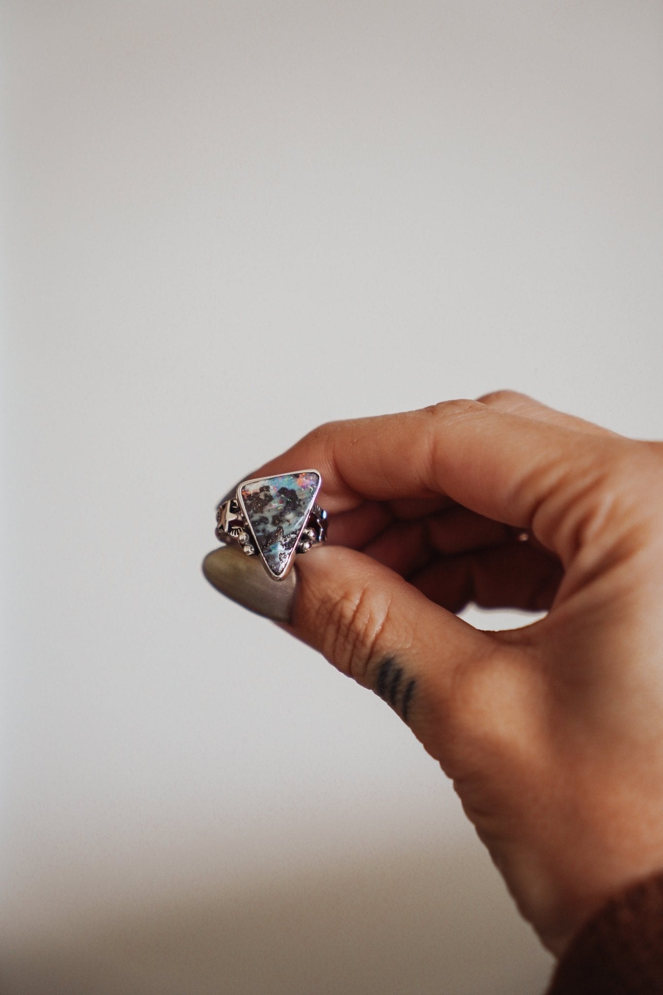 The Boulder Opal Ring (Size 7) - Golden Road Crafted