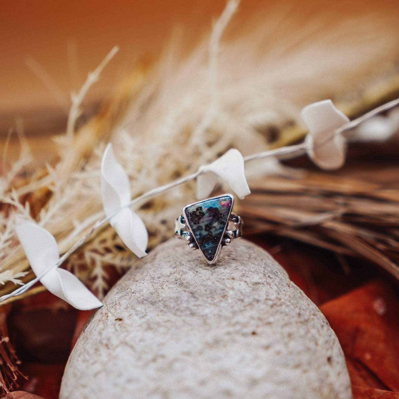 The Boulder Opal Ring (Size 7) - Golden Road Crafted