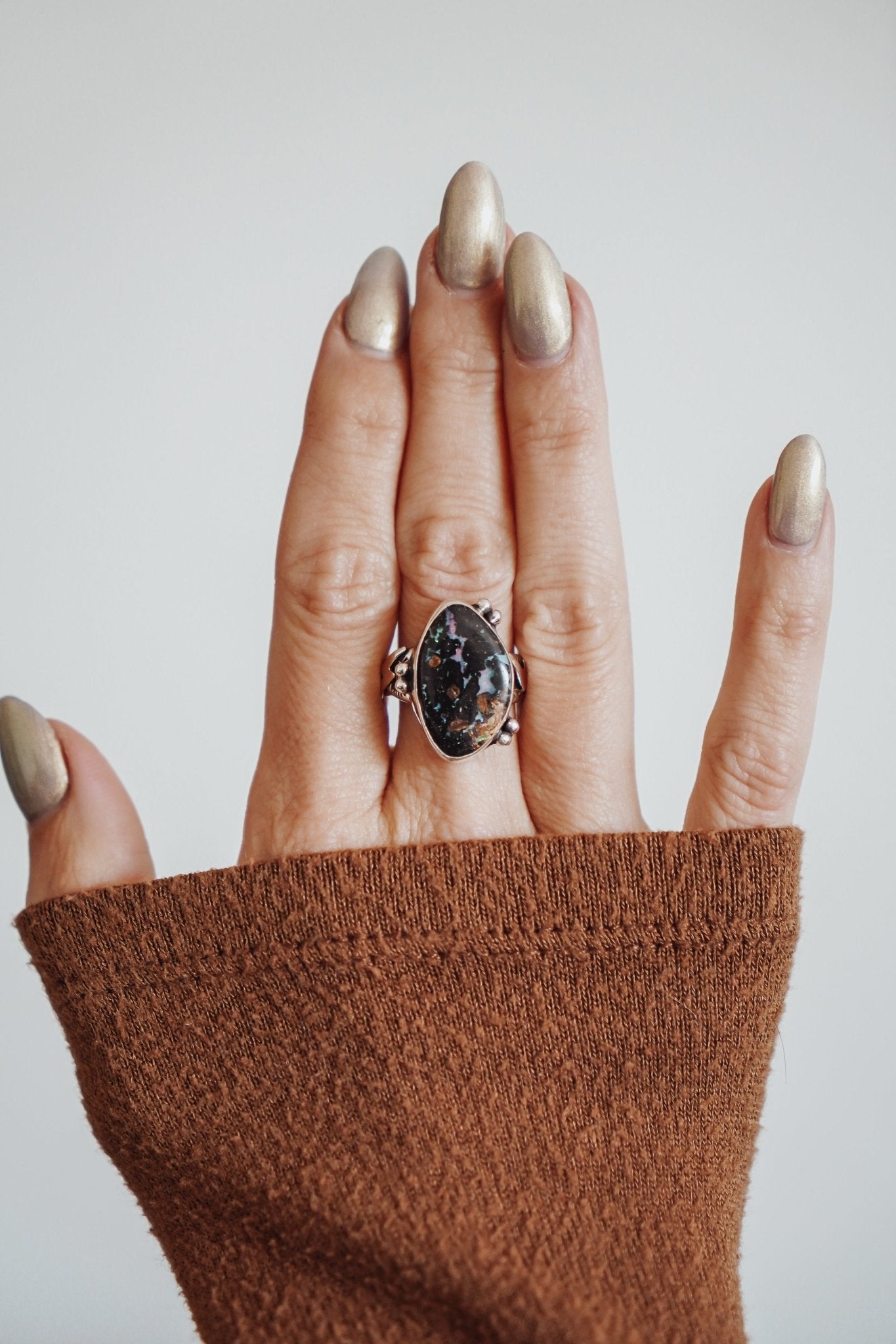 The Boulder Opal Ring (Size 9) - Golden Road Crafted