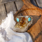 The Canyon Wrap Cuff in Campitos Turquoise - Golden Road Crafted