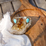 The Canyon Wrap Cuff in Campitos Turquoise - Golden Road Crafted