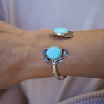 The Canyon Wrap Cuff in Campitos Turquoise - Golden Road Crafted