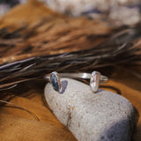 The Canyon Wrap Cuff in Pearl & Kyanite - Golden Road Crafted