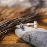 The Canyon Wrap Cuff in Pearl & Kyanite - Golden Road Crafted