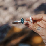 The Canyon Wrap Cuff in Pearl & Kyanite - Golden Road Crafted