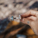 The Canyon Wrap Cuff in Pearl & Kyanite - Golden Road Crafted