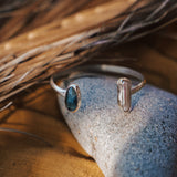 The Canyon Wrap Cuff in Pearl & Kyanite - Golden Road Crafted