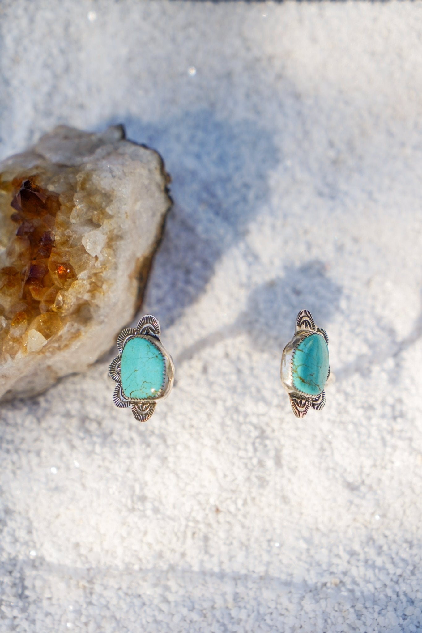 The Canyon Wrap Cuff in Tyrone Turquoise - Golden Road Crafted