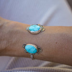 The Canyon Wrap Cuff in Whitewater Turquoise - Golden Road Crafted