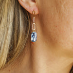 The Cartouche Drops with Hand - Painted Beads + Red Jasper in 14k Gold - Fill - Golden Road Crafted