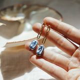 The Cartouche Drops with Hand - Painted Beads + Red Jasper in 14k Gold - Fill - Golden Road Crafted