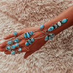 The Cosmic Cairn Choker in Golden Hills Turquoise, Quartz, & Sterling Opal - Golden Road Crafted