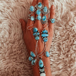 The Cosmic Cairn Choker in Golden Hills Turquoise, Quartz, & Sterling Opal - Golden Road Crafted