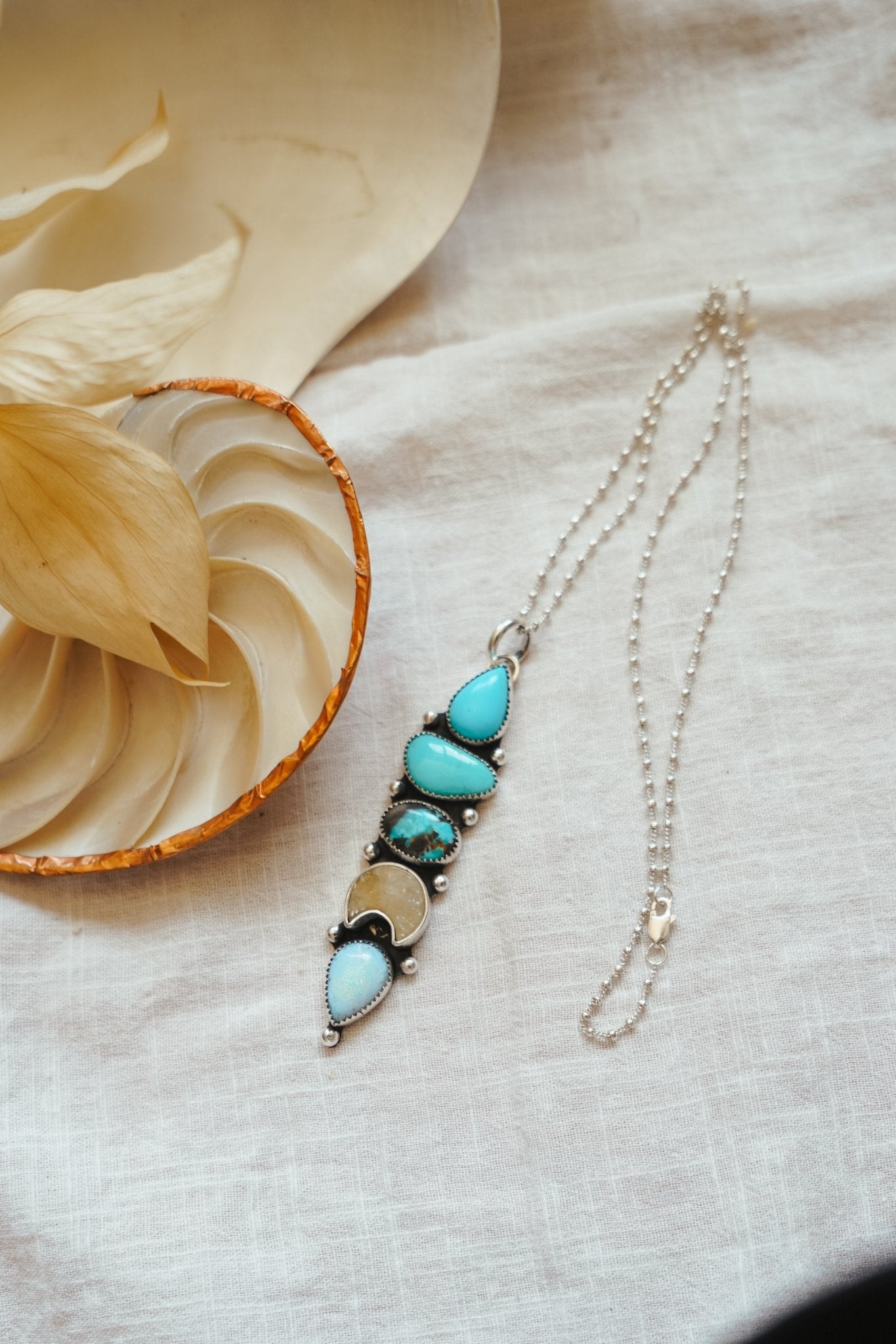 The Cosmic Choker in Campitos, Iron Maiden, Quartz, & Sterling Opal - Golden Road Crafted