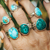 The Crest Ring in Sonoran Mountain Turquoise (Size 7.5) - Golden Road Crafted