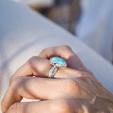 The Crest Ring in Sonoran Mountain Turquoise (Size 7.5) - Golden Road Crafted