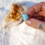 The Crest Ring in Sonoran Mountain Turquoise (Size 7.5) - Golden Road Crafted