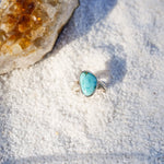 The Crest Ring in Sonoran Mountain Turquoise (Size 7.5) - Golden Road Crafted