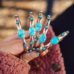 The Desert Bloom Cuff in Egyptian & Lone Mtn Turquoise - Golden Road Crafted