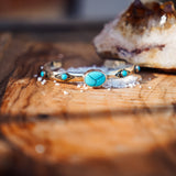 The Desert Bloom Cuff in Egyptian & Lone Mtn Turquoise - Golden Road Crafted