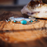 The Desert Bloom Cuff in Egyptian & Lone Mtn Turquoise - Golden Road Crafted