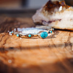The Desert Bloom Cuff in Egyptian & Lone Mtn Turquoise - Golden Road Crafted