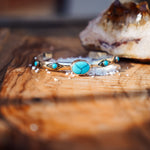 The Desert Bloom Cuff in Egyptian & Lone Mtn Turquoise - Golden Road Crafted
