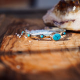 The Desert Bloom Cuff in Egyptian & Lone Mtn Turquoise - Golden Road Crafted