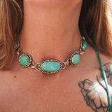 The Desert Cloud Choker in Royston Turquoise - Golden Road Crafted
