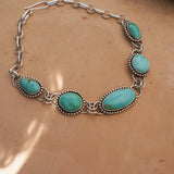 The Desert Cloud Choker in Royston Turquoise - Golden Road Crafted