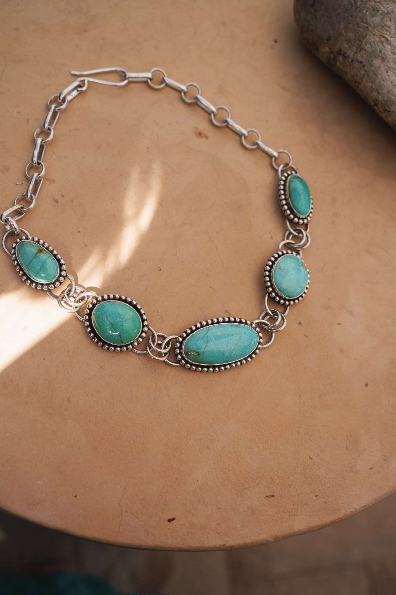 The Desert Cloud Choker in Royston Turquoise - Golden Road Crafted