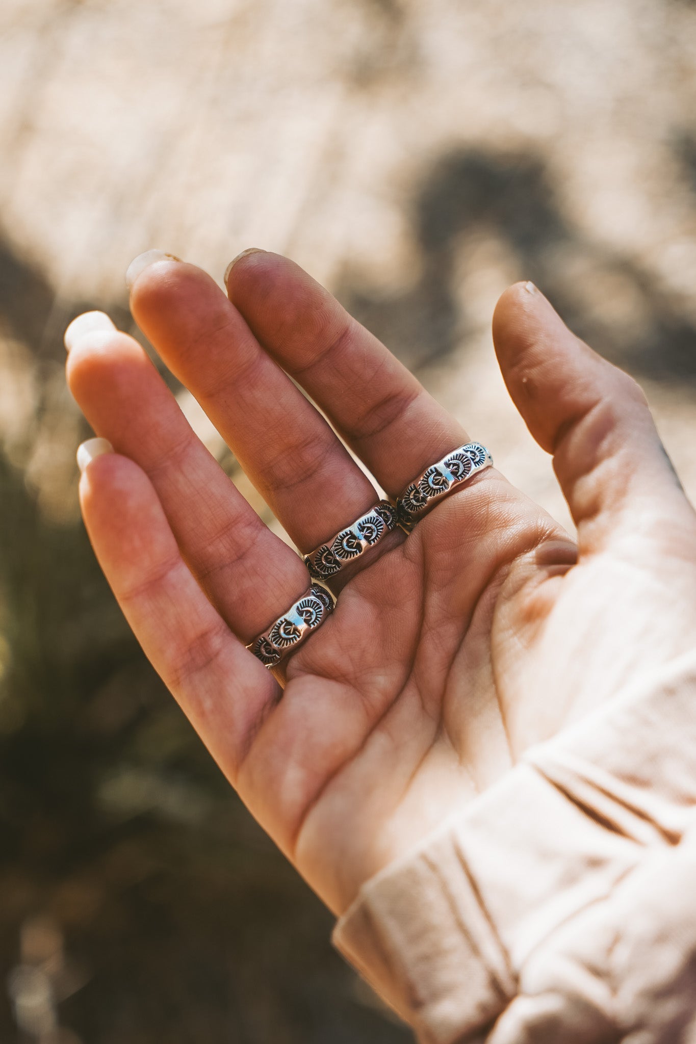 The Desert Compass Ring in Royston Turquoise (Size 8.5) - Golden Road Crafted