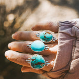 The Desert Compass Ring in Royston Turquoise (Size 8.5) - Golden Road Crafted