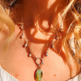 The Drippidy Drop Necklace in Hubei Turquoise - Golden Road Crafted