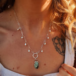 The Drippidy Drop Necklace in Hubei Turquoise - Golden Road Crafted