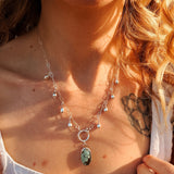 The Drippidy Drop Necklace in Hubei Turquoise - Golden Road Crafted