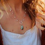 The Drippidy Drop Necklace in Hubei Turquoise - Golden Road Crafted