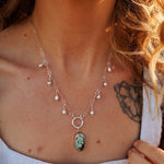 The Drippidy Drop Necklace in Hubei Turquoise - Golden Road Crafted