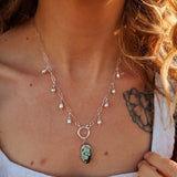The Drippidy Drop Necklace in Hubei Turquoise - Golden Road Crafted
