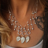 The Drippidy Drop Necklace in Rainbow Moonstone - Golden Road Crafted