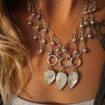 The Drippidy Drop Necklace in Rainbow Moonstone - Golden Road Crafted