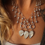 The Drippidy Drop Necklace in Rainbow Moonstone - Golden Road Crafted