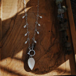 The Drippidy Drop Necklace in Rainbow Moonstone - Golden Road Crafted