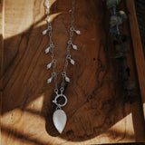 The Drippidy Drop Necklace in Rainbow Moonstone - Golden Road Crafted