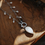 The Drippidy Drop Necklace in Rainbow Moonstone - Golden Road Crafted