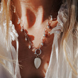 The Drippidy Drop Necklace in Rainbow Moonstone - Golden Road Crafted