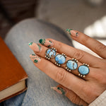 The Ellipsis Ring in Golden Hills Turquoise (Choose your size) - Golden Road Crafted