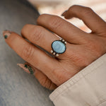 The Ellipsis Ring in Golden Hills Turquoise (Choose your size) - Golden Road Crafted